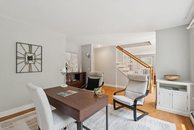27 Libby Ln, Brunswick, ME 04011 - office area featuring light wood finished floors and baseboard heating