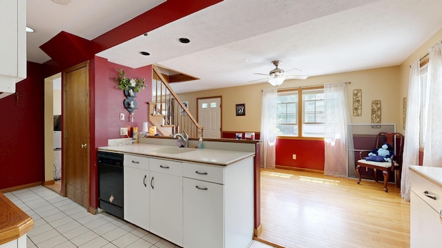 5 Wilson St, Lewiston, ME 04240 - kitchen with dishwasher, a peninsula, healthy amount of natural light, and ceiling fan