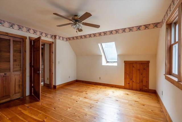 418 Buzzell Hill Rd, Hope, ME 04847 - bonus room featuring light wood-type flooring, plenty of natural light, a skylight, and lofted ceiling