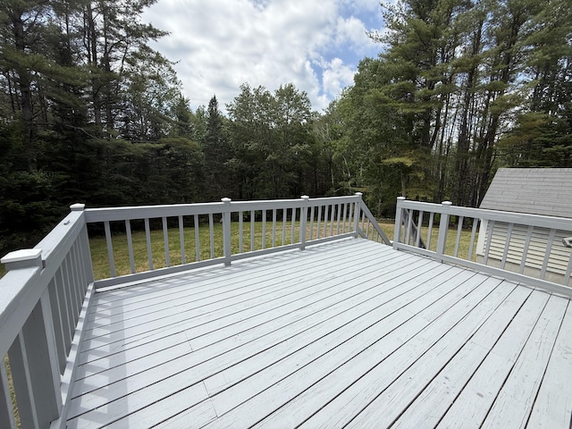 418 Buzzell Hill Rd, Hope, ME 04847 - wooden deck featuring a lawn