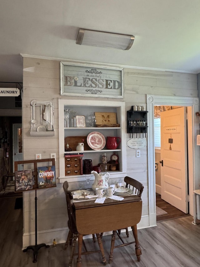 164 Lancey St, Pittsfield, ME 04967 - dining area featuring wood finished floors and wooden walls
