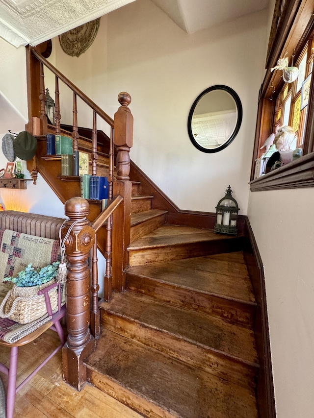 164 Lancey St, Pittsfield, ME 04967 - staircase featuring hardwood / wood-style floors and baseboards
