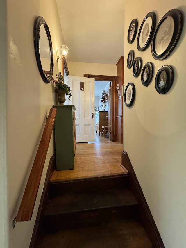 164 Lancey St, Pittsfield, ME 04967 - hall featuring wood finished floors and stairway