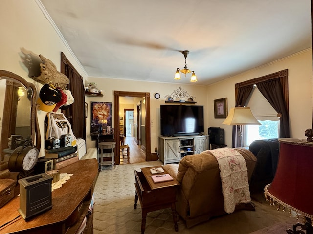 164 Lancey St, Pittsfield, ME 04967 - living room with ornamental molding and carpet