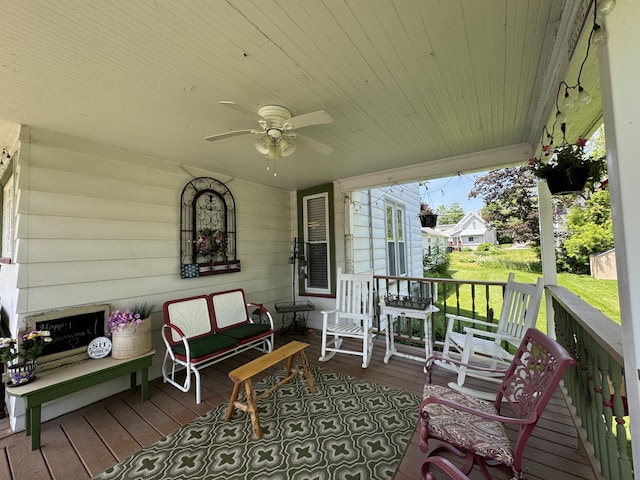 164 Lancey St, Pittsfield, ME 04967 - porch featuring ceiling fan