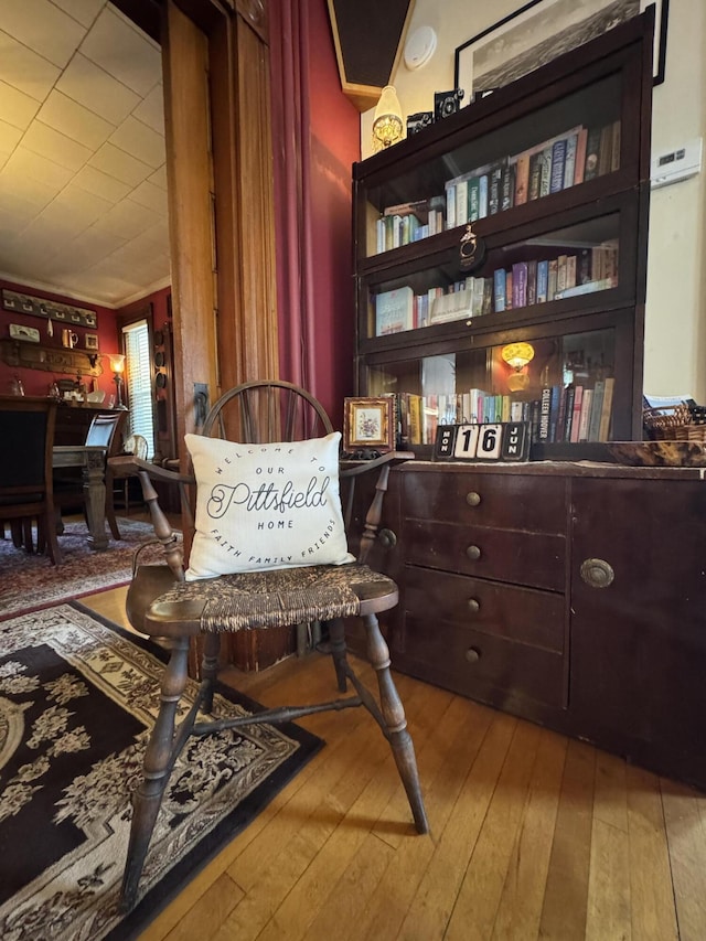 164 Lancey St, Pittsfield, ME 04967 - sitting room featuring hardwood / wood-style floors and ornamental molding