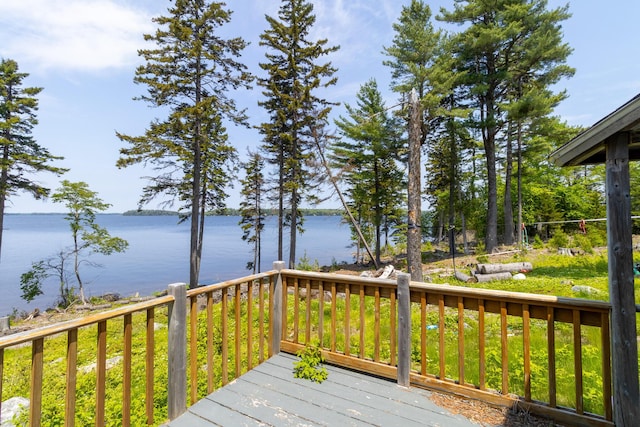 21 Jung Rd, East Machias, ME 04630 - wooden deck featuring a water view