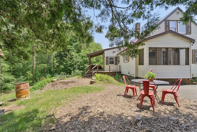 80 Merrymeeting Rd, Brunswick, ME 04011 - view of yard featuring a sunroom