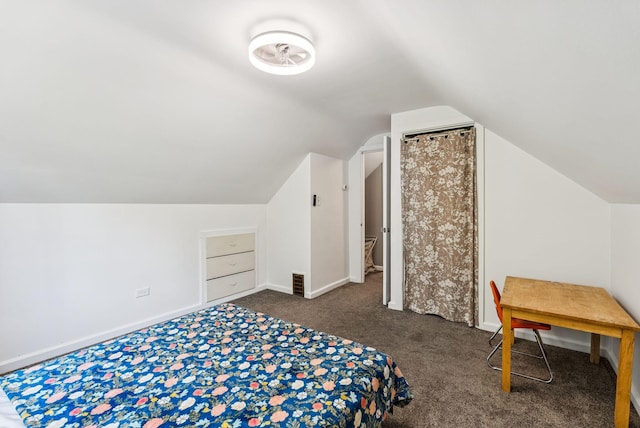 80 Merrymeeting Rd, Brunswick, ME 04011 - carpeted bedroom with vaulted ceiling and baseboards