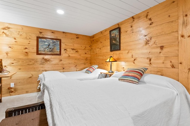 32 Lake Como Dr, Harmony, ME 04942 - bedroom featuring wooden walls and recessed lighting