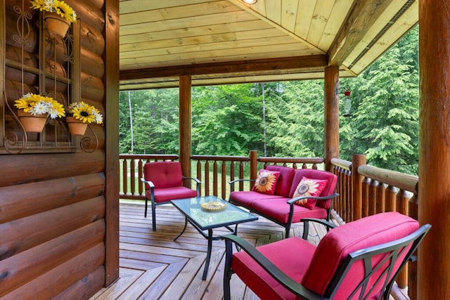 32 Lake Como Dr, Harmony, ME 04942 - deck featuring outdoor lounge area