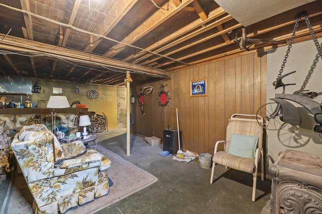 2 Wanda Ln, Gray, ME 04039 - unfinished basement with wooden walls