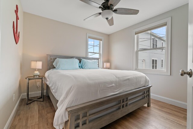 8 Studley Ln, Wells, ME 04090 - bedroom with wood finished floors and ceiling fan
