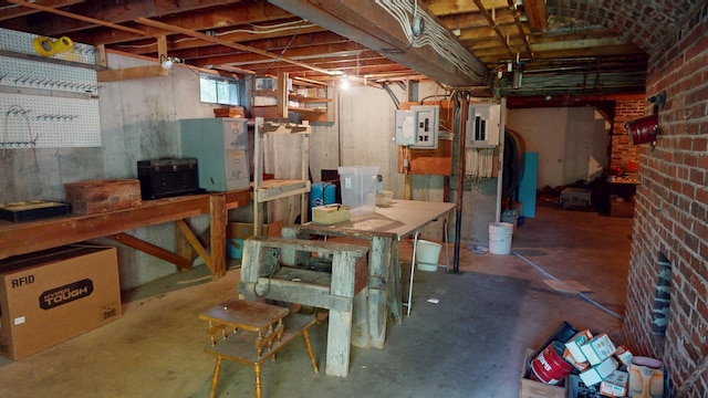 30 Wilkinson Ln, Machiasport, ME 04655 - below grade area featuring a workshop area and electric panel