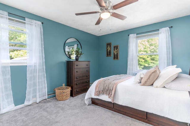 470 Main St, Waterville, ME 04901 - bedroom featuring multiple windows, carpet floors, and a ceiling fan