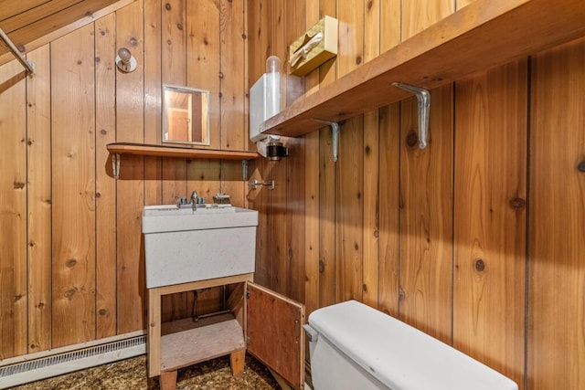470 Main St, Waterville, ME 04901 - mudroom with a baseboard heating unit and wooden walls