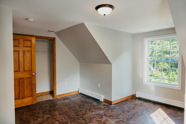 38 Swamp Rd, Bridgton, ME 04009 - bonus room featuring a baseboard radiator and lofted ceiling