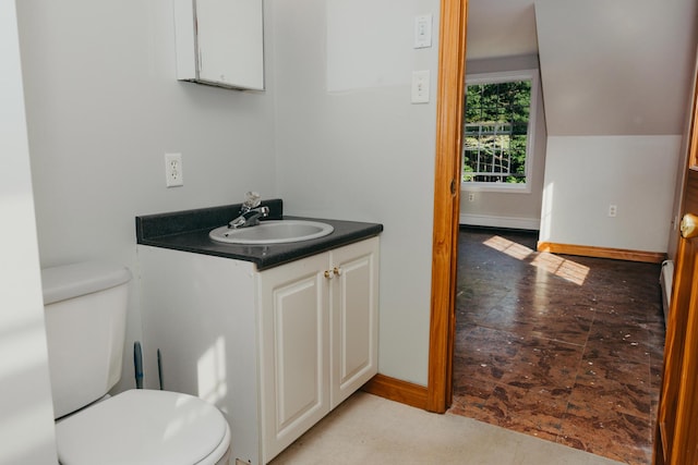 38 Swamp Rd, Bridgton, ME 04009 - half bath with stone finish floors and vanity