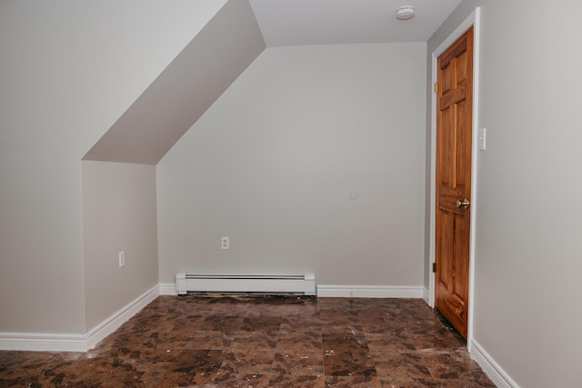 38 Swamp Rd, Bridgton, ME 04009 - bonus room featuring a baseboard radiator and vaulted ceiling