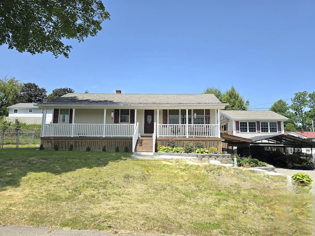 7 Lorraine Ave, Lewiston, ME 04240 - single story home featuring a porch and a chimney