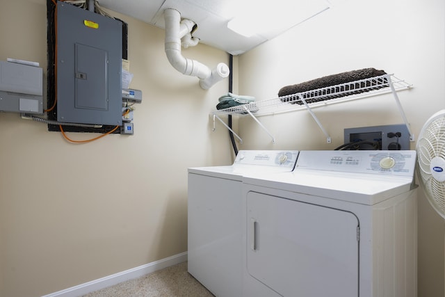 9 Crosby Ln Unit 1, Newry, ME 04261 - laundry area with electric panel and washer and dryer