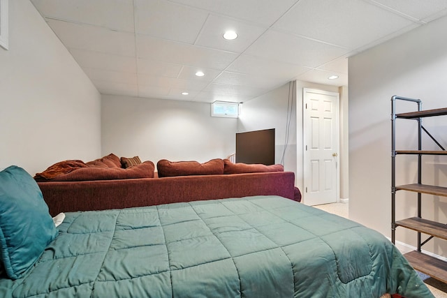 9 Crosby Ln Unit 1, Newry, ME 04261 - bedroom featuring a drop ceiling and recessed lighting