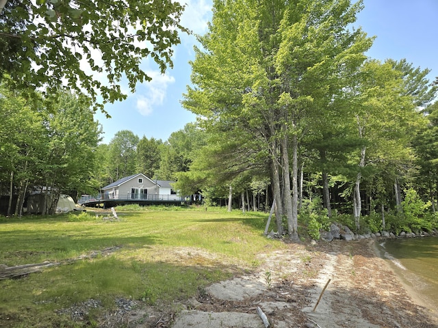 502 Cedar Lake Rd, Millinocket, ME 04462 - view of yard featuring a wooden deck