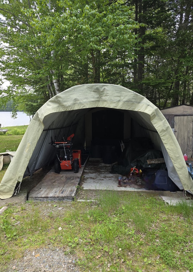 502 Cedar Lake Rd, Millinocket, ME 04462 - view of outbuilding with a water view