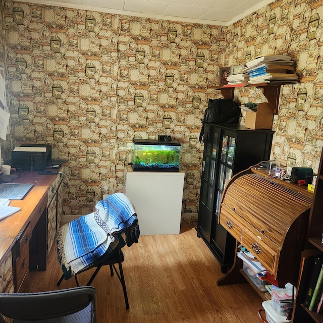 485 Main Rd, Passadumkeag, ME 04475 - office area with wood finished floors