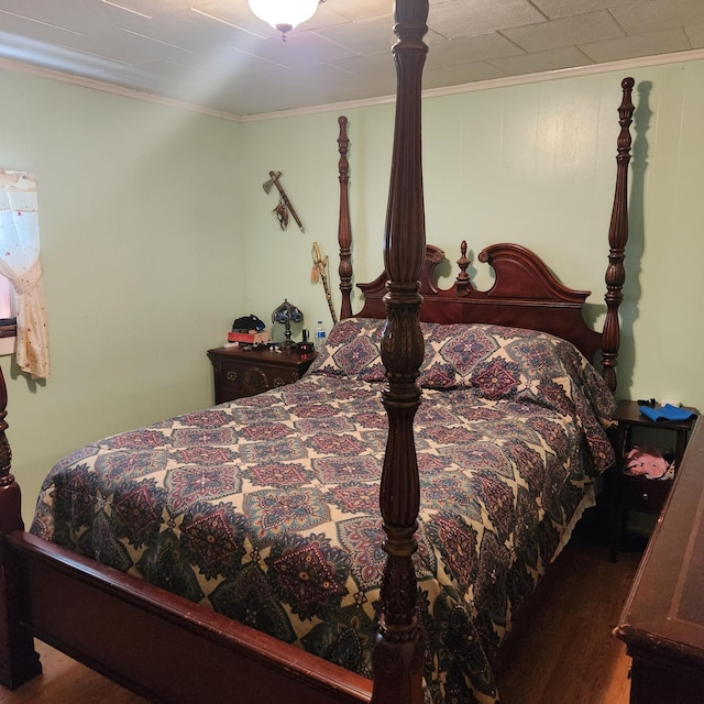 485 Main Rd, Passadumkeag, ME 04475 - bedroom featuring ornamental molding and wood finished floors