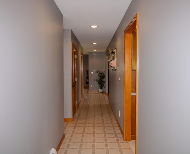 32 Ridge Rd, Marshfield, ME 04654 - hallway featuring baseboards and recessed lighting