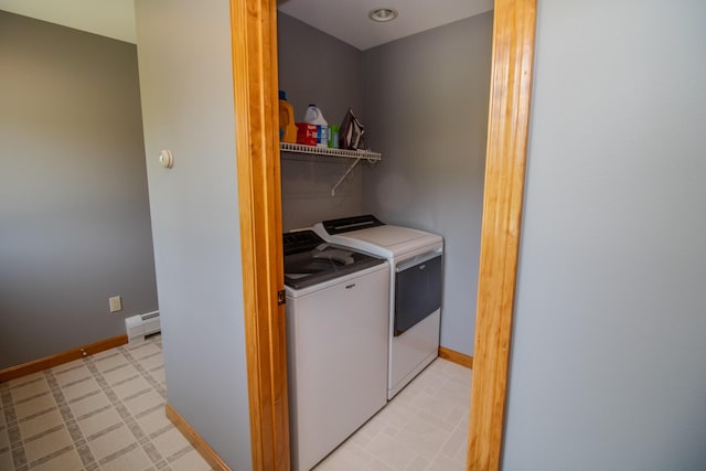 32 Ridge Rd, Marshfield, ME 04654 - laundry room featuring washer and clothes dryer and baseboard heating
