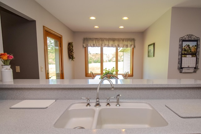 32 Ridge Rd, Marshfield, ME 04654 - kitchen featuring recessed lighting and light countertops