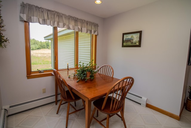 32 Ridge Rd, Marshfield, ME 04654 - dining space with plenty of natural light, baseboard heating, recessed lighting, and light flooring