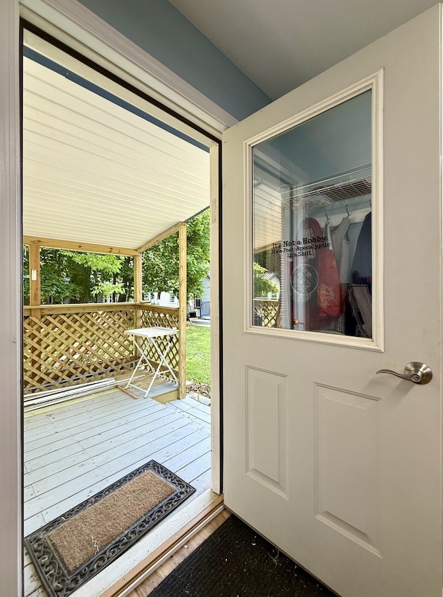 755 Main St, Calais, ME 04619 - doorway with wood finished floors and healthy amount of natural light