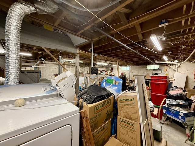 755 Main St, Calais, ME 04619 - unfinished basement with washer / dryer
