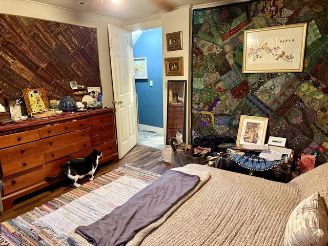 58 Elm St, Old Town, ME 04468 - bedroom featuring wood finished floors and ornamental molding