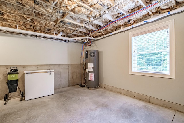 144 Ridley Rd, Sanford, ME 04073 - below grade area with water heater and fridge