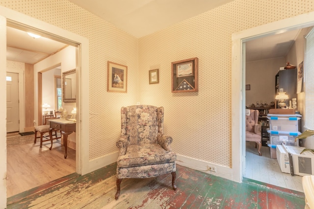 6 Paddy Ln, Franklin, ME 04634 - living area featuring hardwood / wood-style floors and wallpapered walls