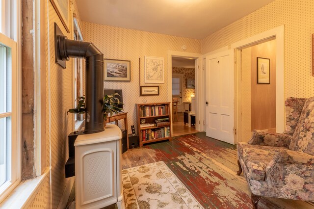 6 Paddy Ln, Franklin, ME 04634 - interior space featuring wallpapered walls and wood finished floors