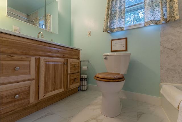 6 Paddy Ln, Franklin, ME 04634 - bathroom with vanity and marble finish flooring