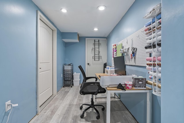 104 Chick Rd, Lebanon, ME 04027 - office area featuring wood finished floors and recessed lighting