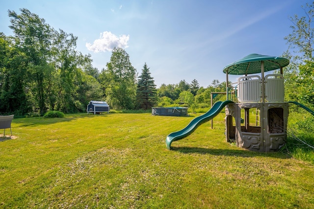 104 Chick Rd, Lebanon, ME 04027 - view of grassy yard with a storage unit