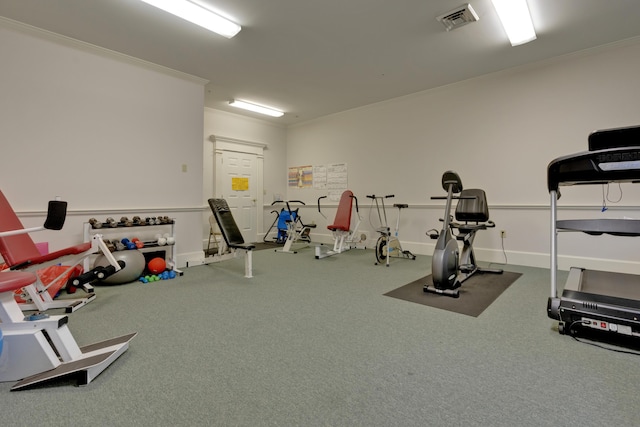 86 Farragut Way Unit 86, Kennebunk, ME 04043 - exercise area featuring crown molding and carpet flooring