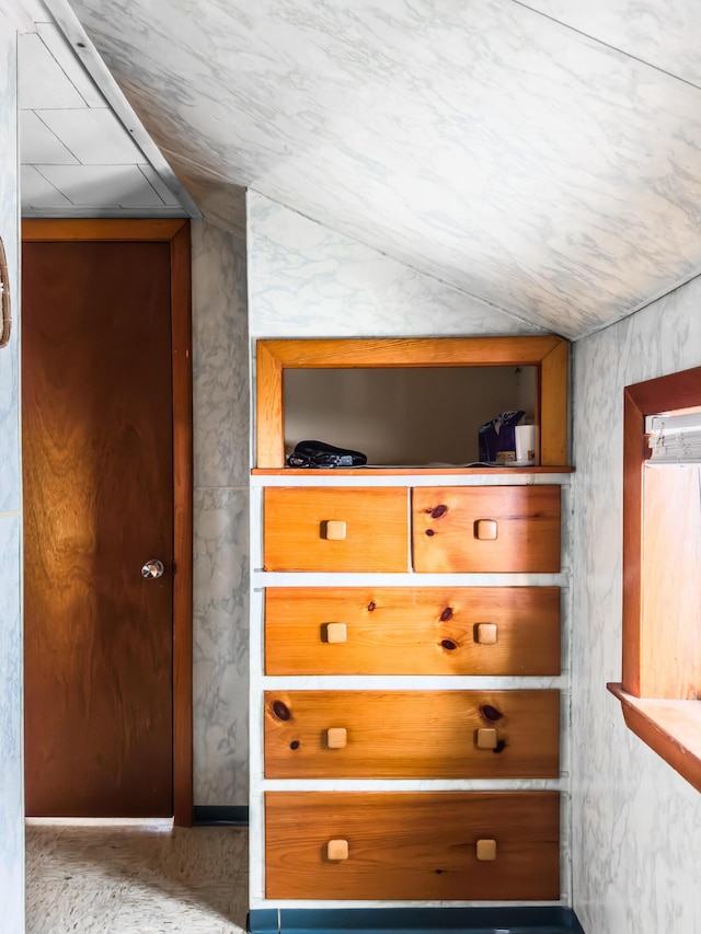 23 Page Rd, Enfield, ME 04493 - unfurnished bedroom featuring lofted ceiling