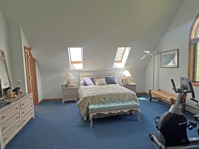 31 Deer Run, Lamoine, ME 04605 - carpeted bedroom with a skylight and lofted ceiling
