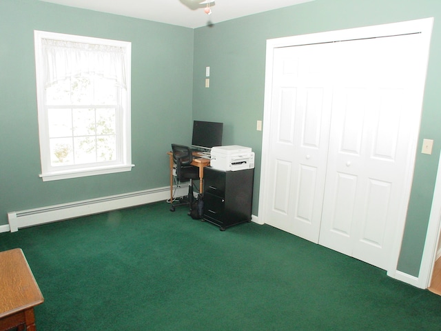 976 Essex St, Bangor, ME 04401 - office featuring baseboard heating and dark colored carpet
