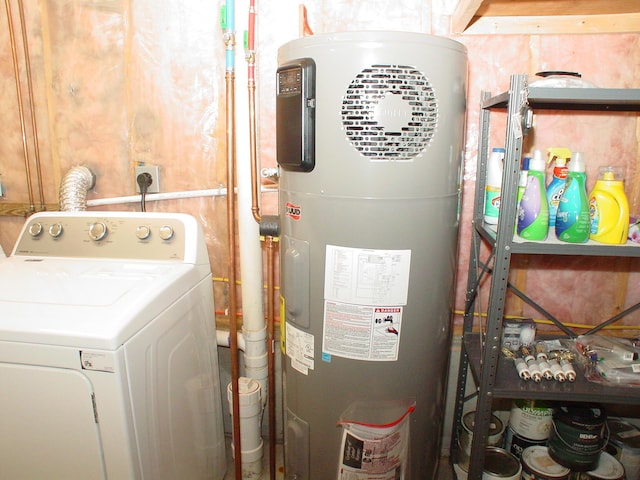 976 Essex St, Bangor, ME 04401 - washroom featuring washer / dryer and water heater