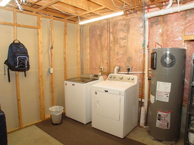 976 Essex St, Bangor, ME 04401 - laundry area with water heater and washing machine and dryer
