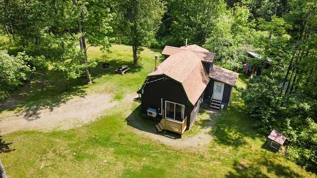 711 Stetson Rd, Exeter, ME 04435 - view from above of property with a heavily wooded area